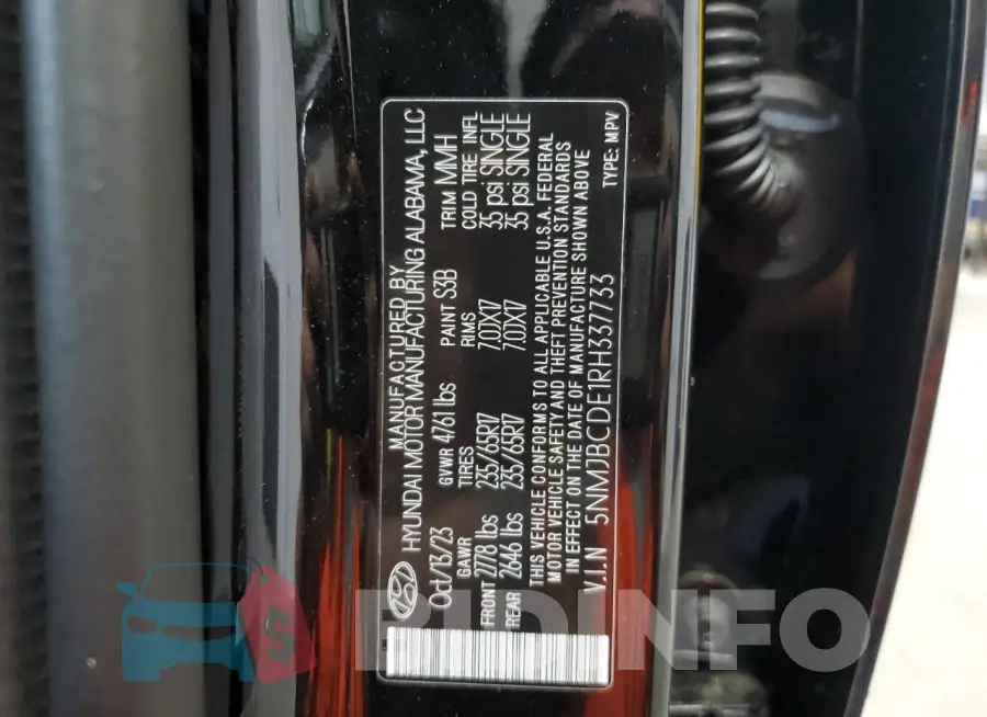 5NMJBCDE1RH337733 Photo# 14