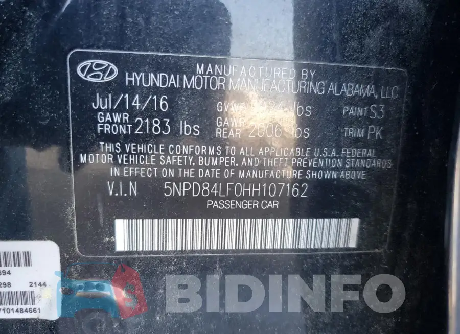 5NPD84LF0HH107162 Photo# 12