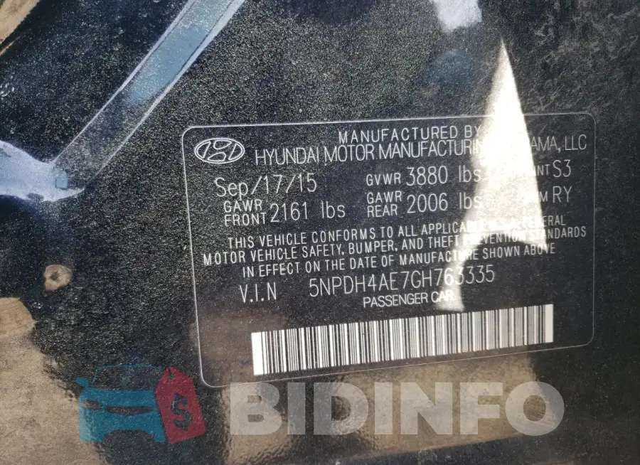 5NPDH4AE7GH763335 Photo# 12