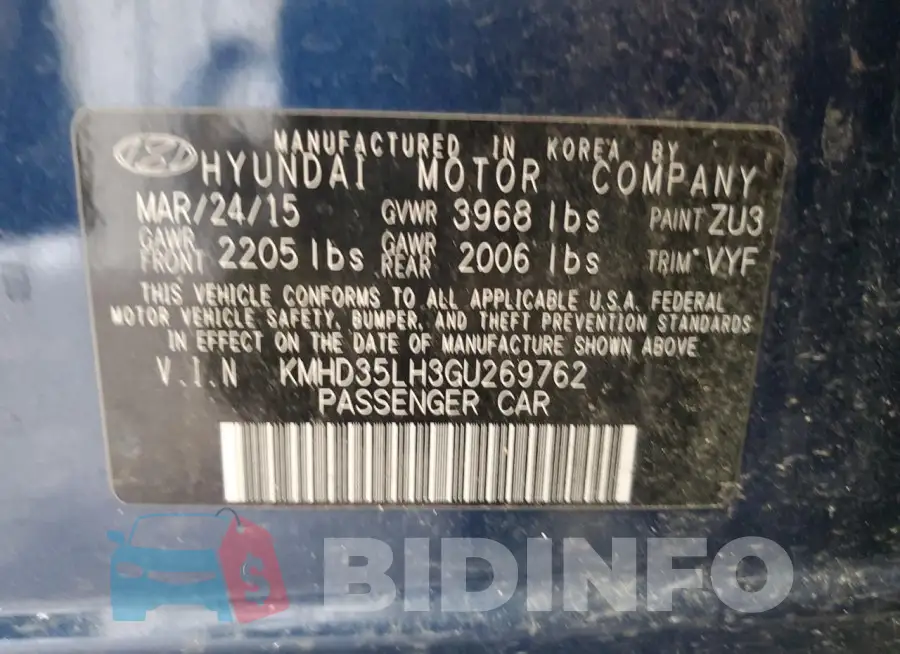KMHD35LH3GU269762 Photo# 13
