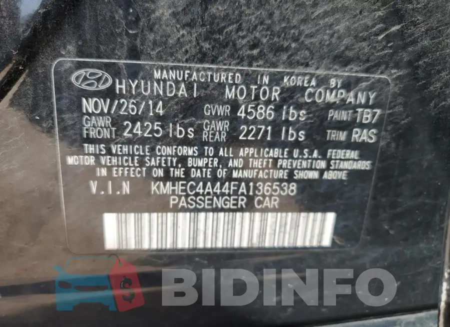 KMHEC4A44FA136538 Photo# 12