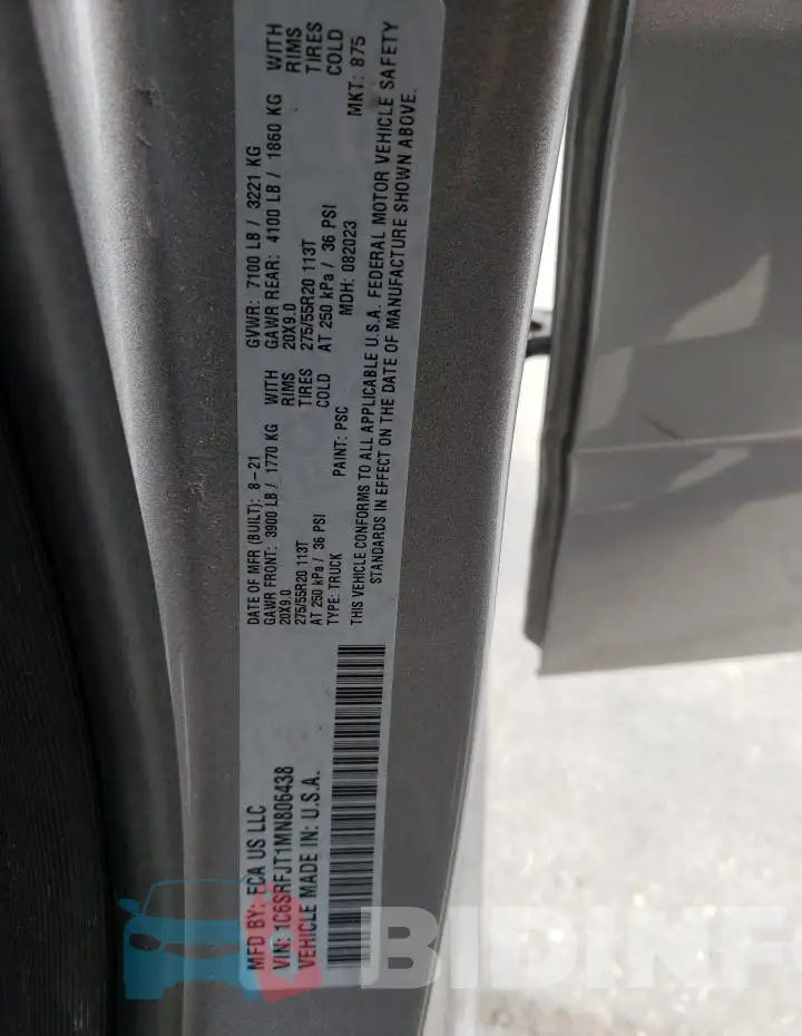 1C6SRFJT1MN806438 Photo# 13