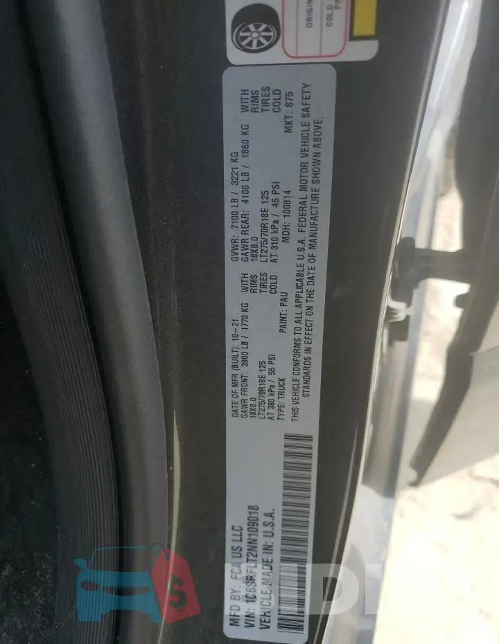 1C6SRFLT2NN109018 Photo# 12