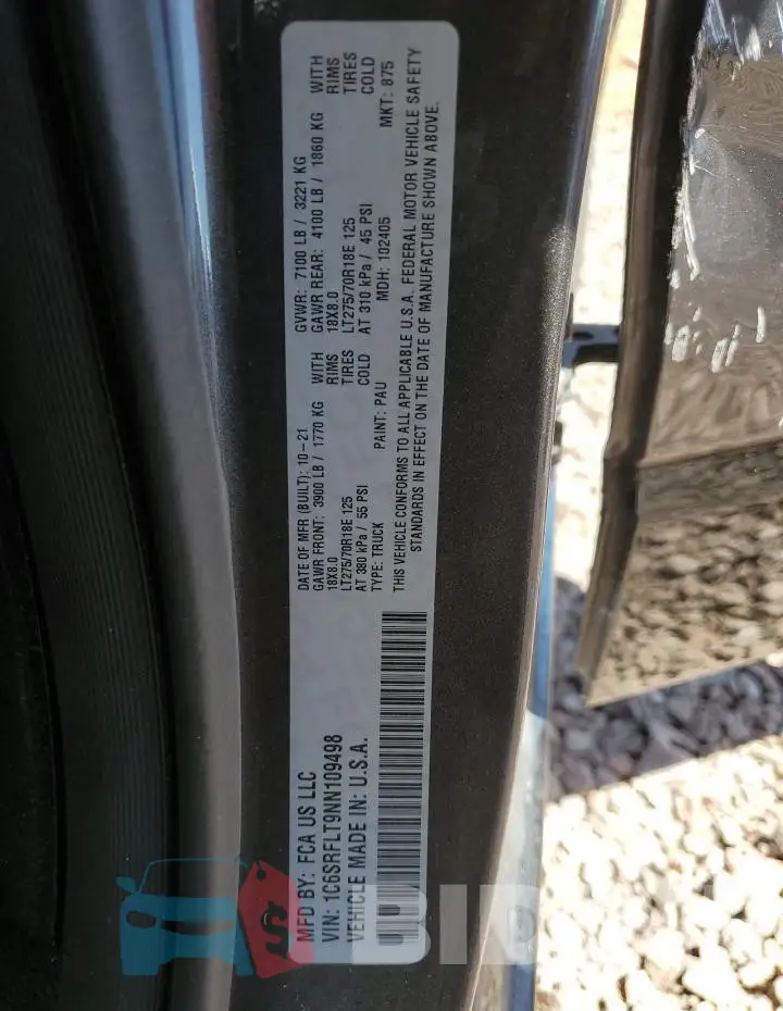 1C6SRFLT9NN109498 Photo# 12