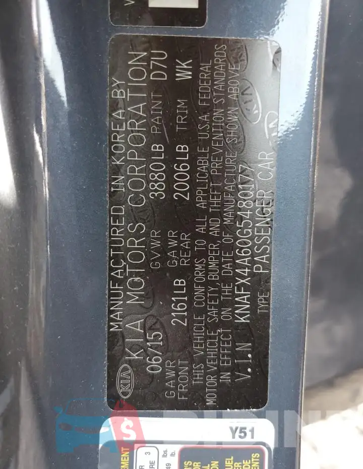 KNAFX4A60G5480177 Photo# 12