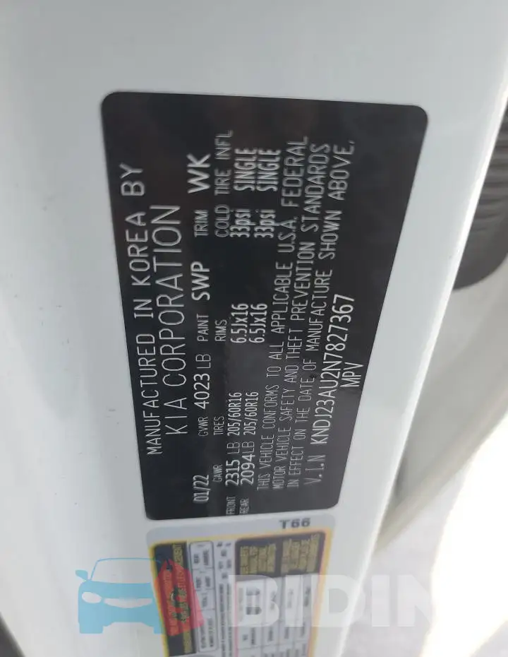 KNDJ23AU2N7827367 Photo# 12