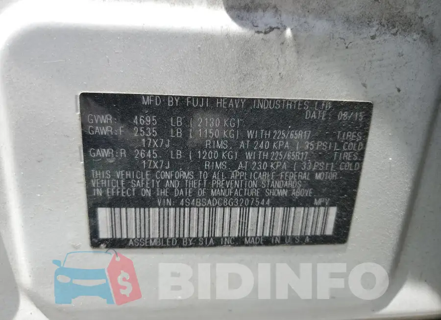4S4BSADC8G3207544 Photo# 13