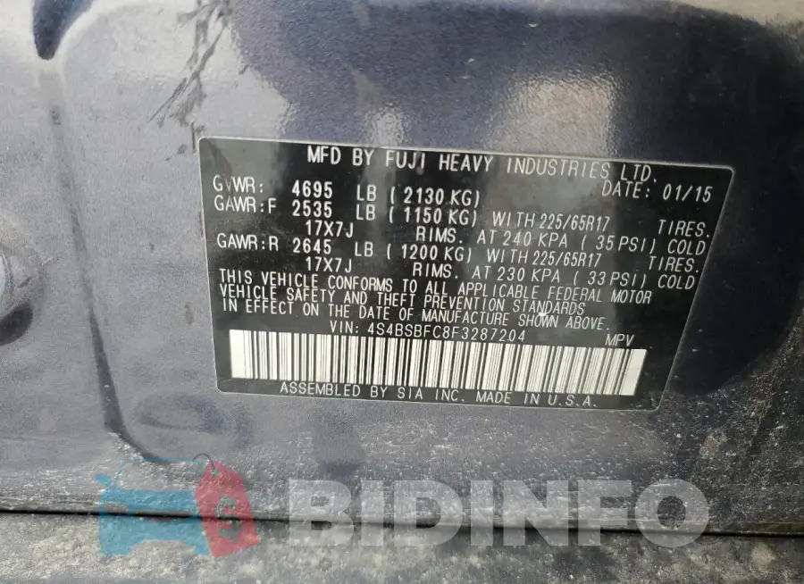 4S4BSBFC8F3287204 Photo# 13