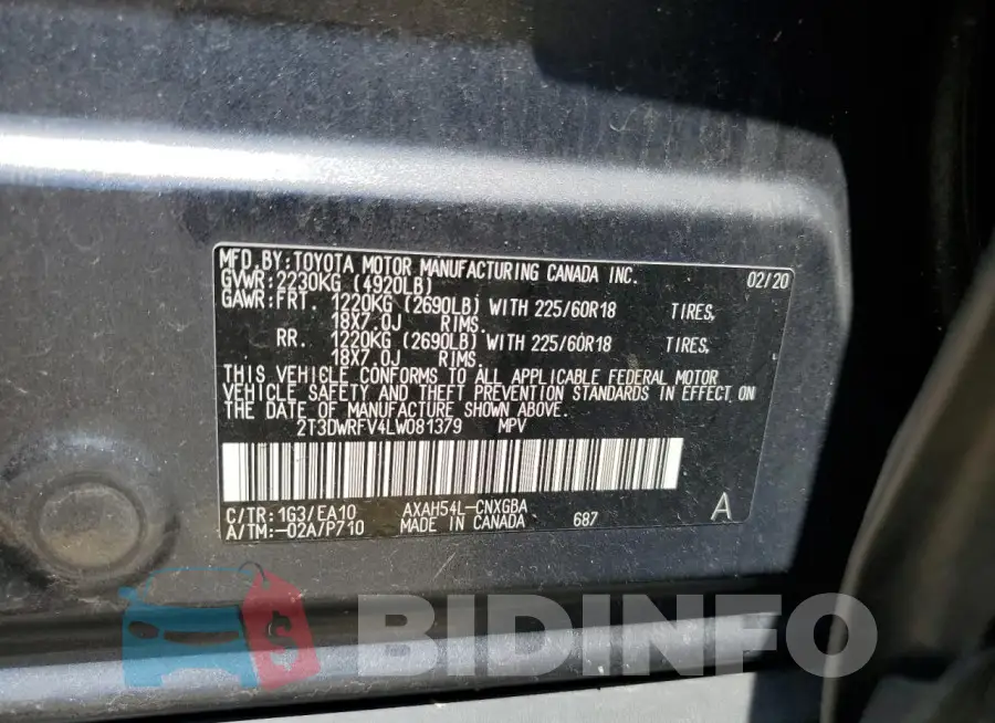 2T3DWRFV4LW081379 Photo# 12