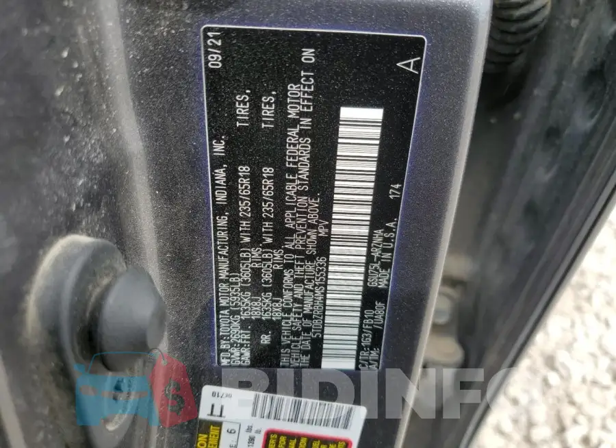 5TDBZRBH4MS155336 Photo# 14