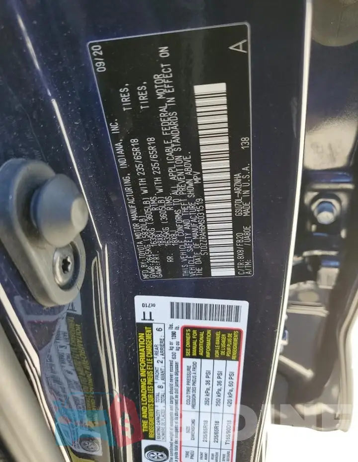 5TDZZRAH6MS031519 Photo# 12