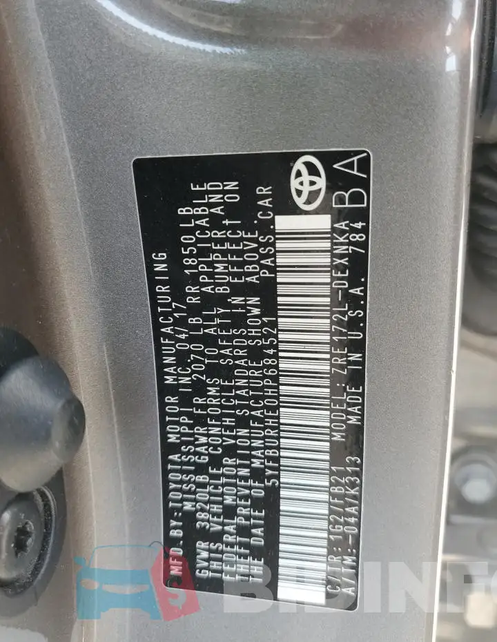 5YFBURHE0HP684521 Photo# 12
