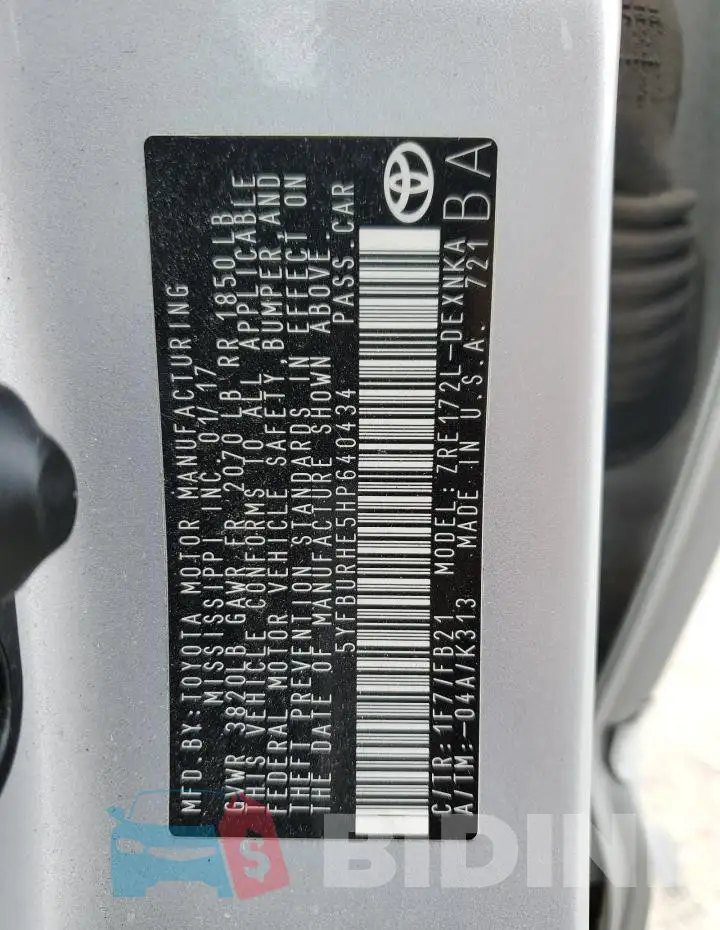 5YFBURHE5HP640434 Photo# 12