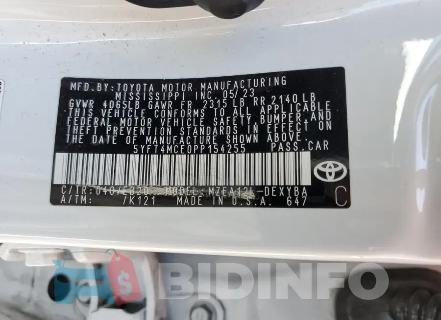 5YFT4MCE0PP154255 Photo# 12