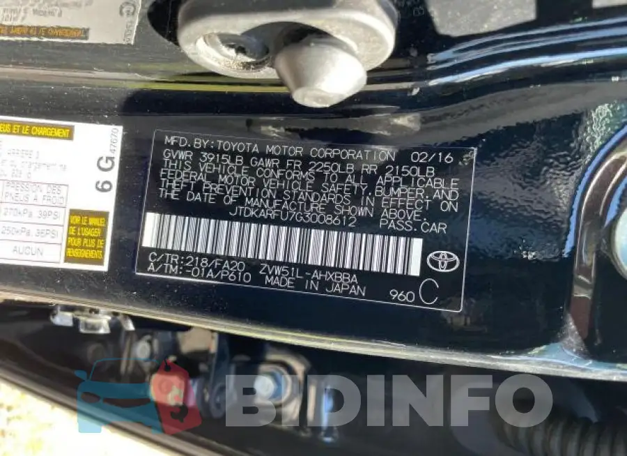 JTDKARFU7G3008612 Photo# 10
