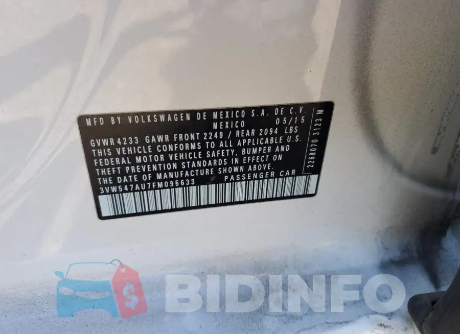 3VW547AU7FM095633 Photo# 14