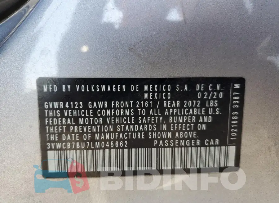3VWCB7BU7LM045662 Photo# 12