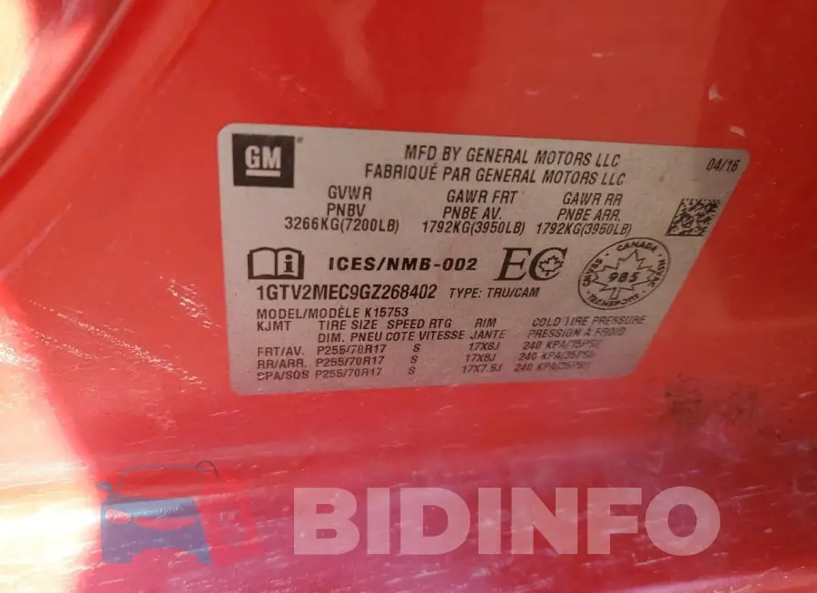 1GTV2MEC9GZ268402 Photo# 12