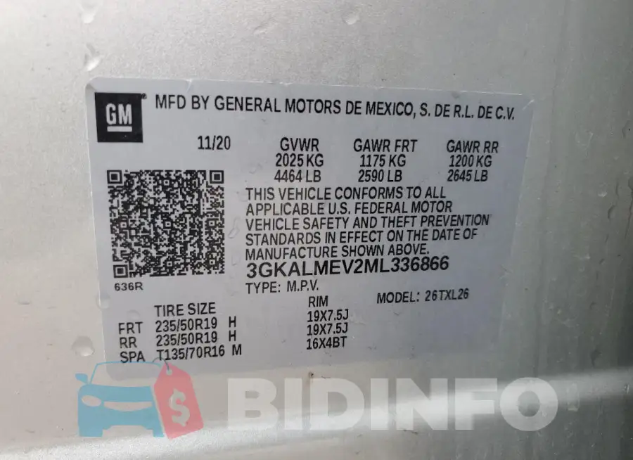 3GKALMEV2ML336866 Photo# 12