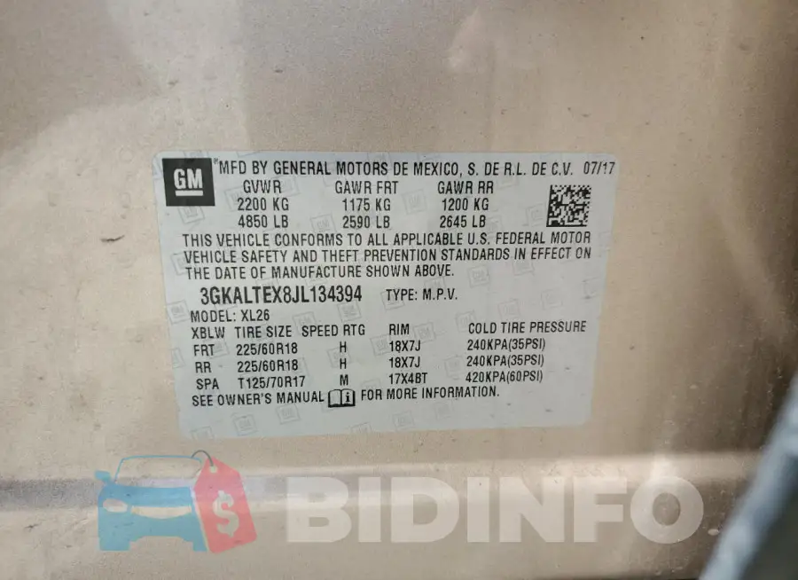 3GKALTEX8JL134394 Photo# 13