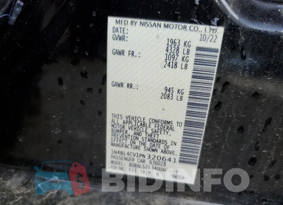 1N4BL4CV1PN320641 Photo# 13