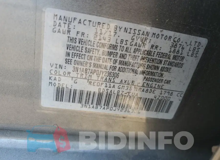 3N1AB7AP0JY236306 Photo# 12
