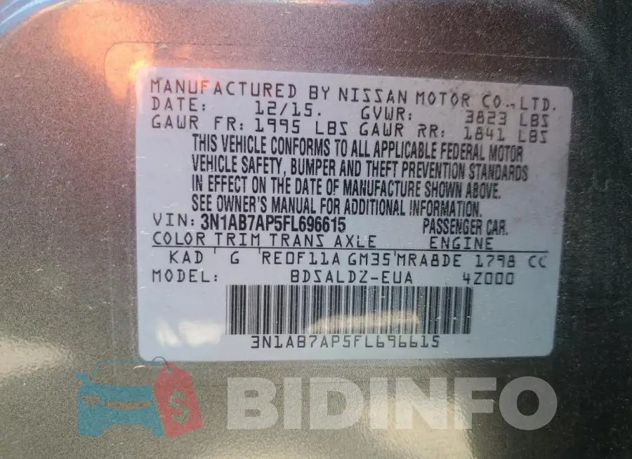 3N1AB7AP5FL696615 Photo# 12