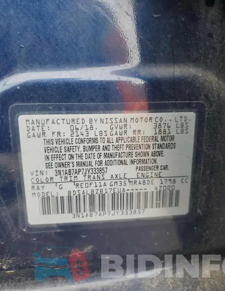 3N1AB7AP7JY333857 Photo# 12