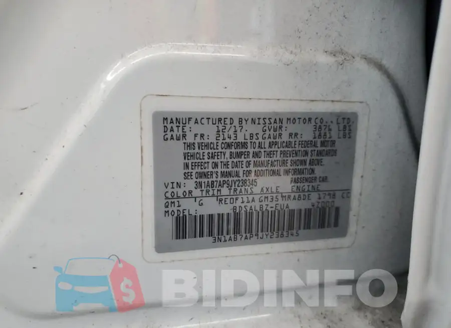 3N1AB7AP9JY238345 Photo# 12