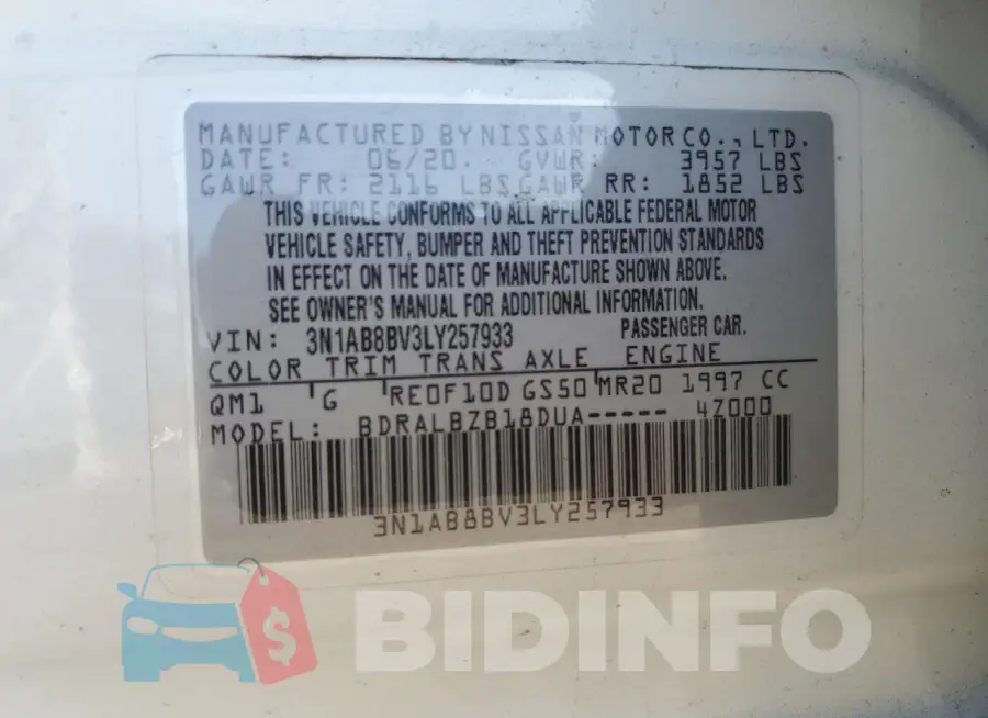 3N1AB8BV3LY257933 Photo# 12