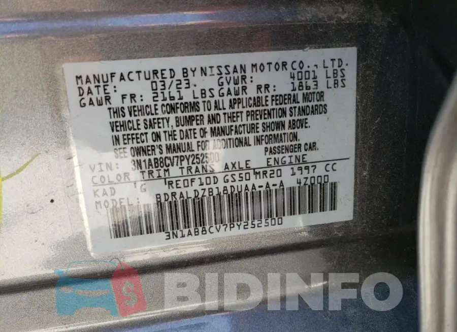 3N1AB8CV7PY252500 Photo# 13