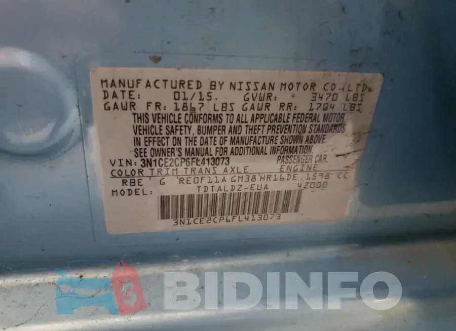 3N1CE2CP6FL413073 Photo# 13