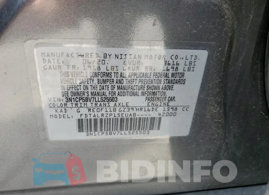 3N1CP5BV7LL525503 Photo# 14
