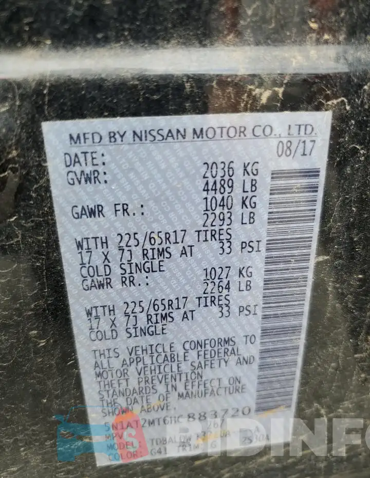 5N1AT2MT6HC883720 Photo# 12