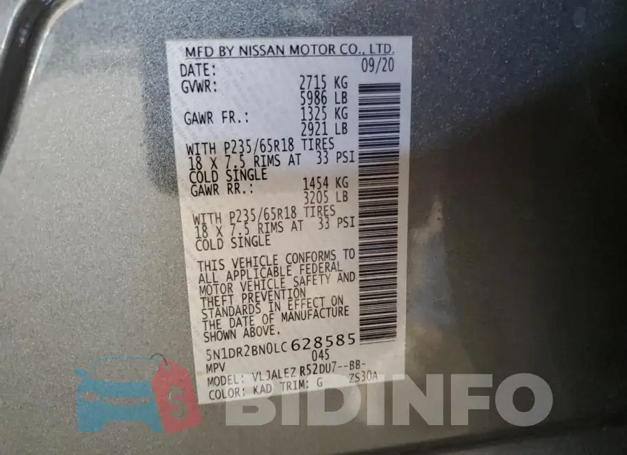 5N1DR2BN0LC628585 Photo# 13