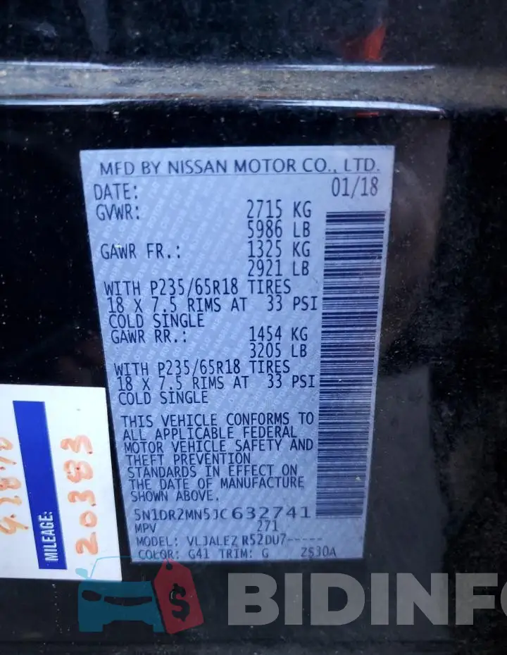 5N1DR2MN5JC632741 Photo# 12