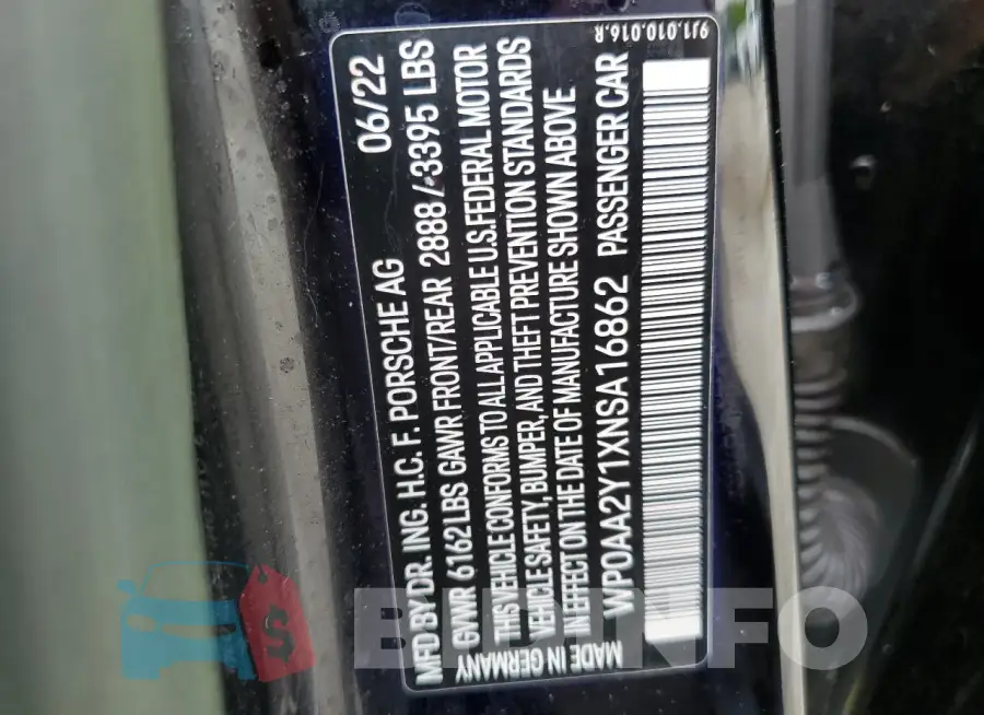 WP0AA2Y1XNSA16862 Photo# 12