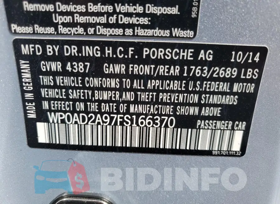 WP0AD2A97FS166370 Photo# 12