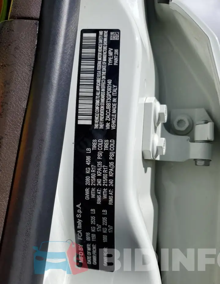 ZACCJBBT3GPD93140 Photo# 12