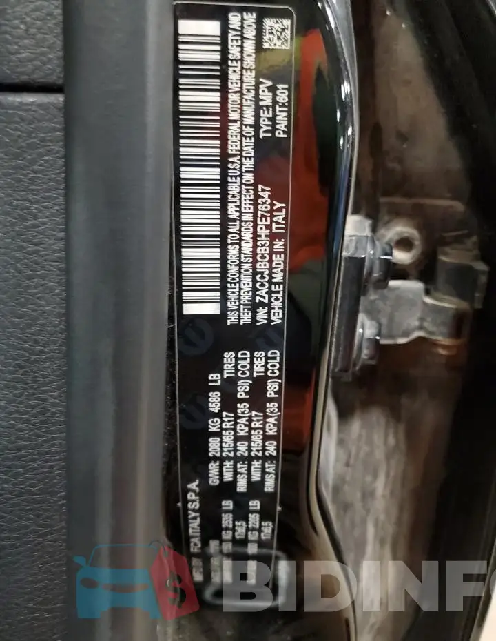 ZACCJBCB3HPE76347 Photo# 12