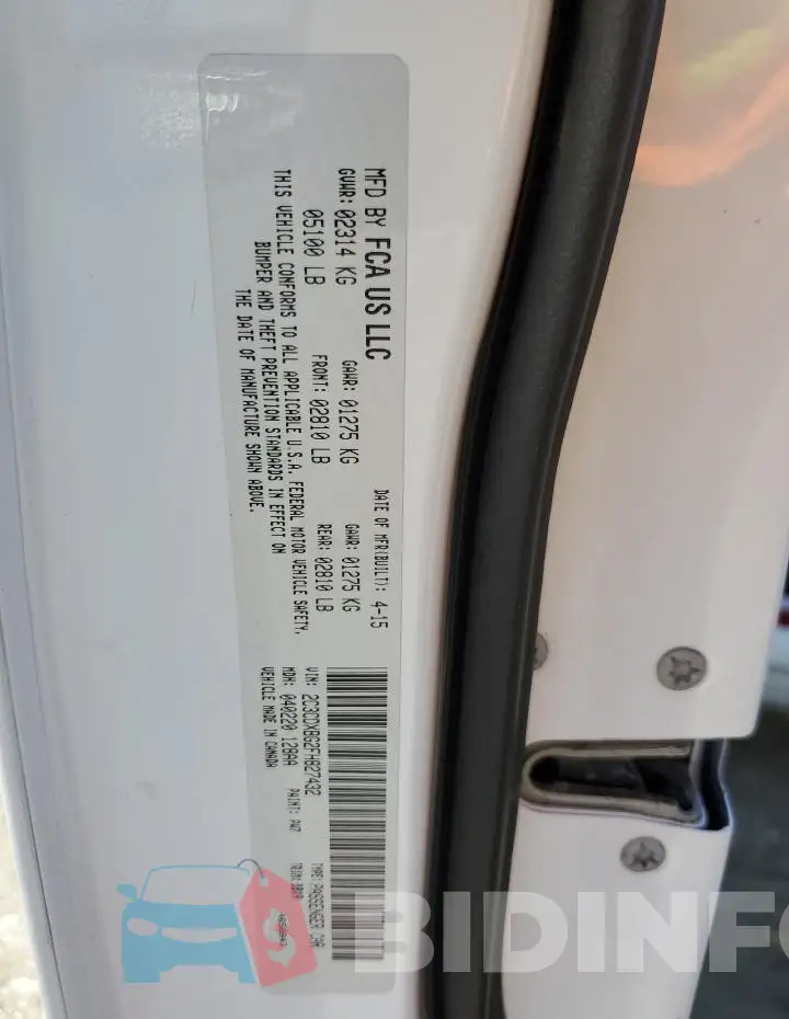 2C3CDXBG2FH827432 Photo# 13