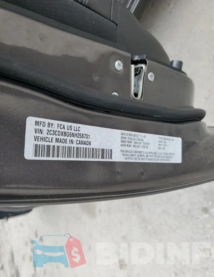 2C3CDXBG6NH258731 Photo# 13