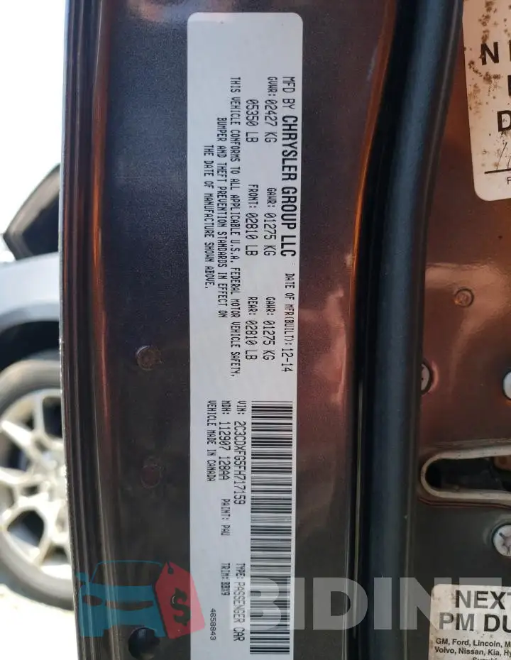 2C3CDXFG5FH717159 Photo# 12