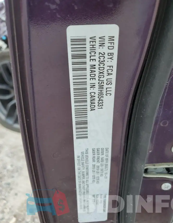 2C3CDXGJ5MH654331 Photo# 12