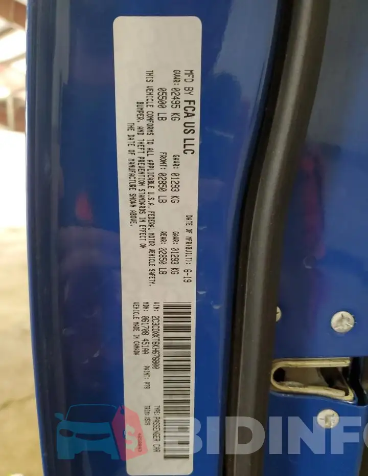 2C3CDXKT6KH676800 Photo# 13