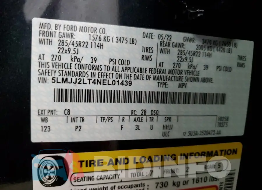 5LMJJ2LT4NEL01439 Photo# 13