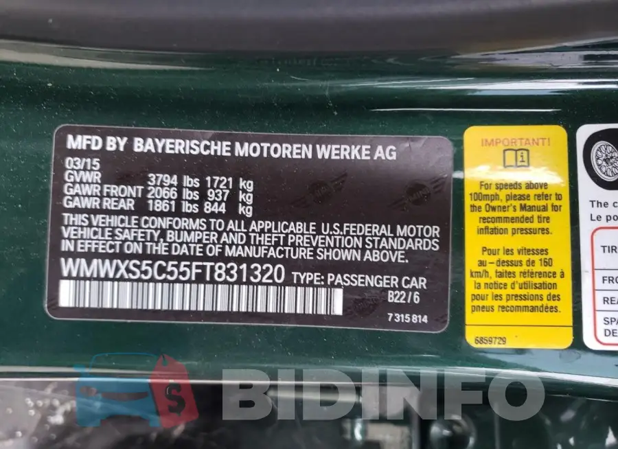 WMWXS5C55FT831320 Photo# 13