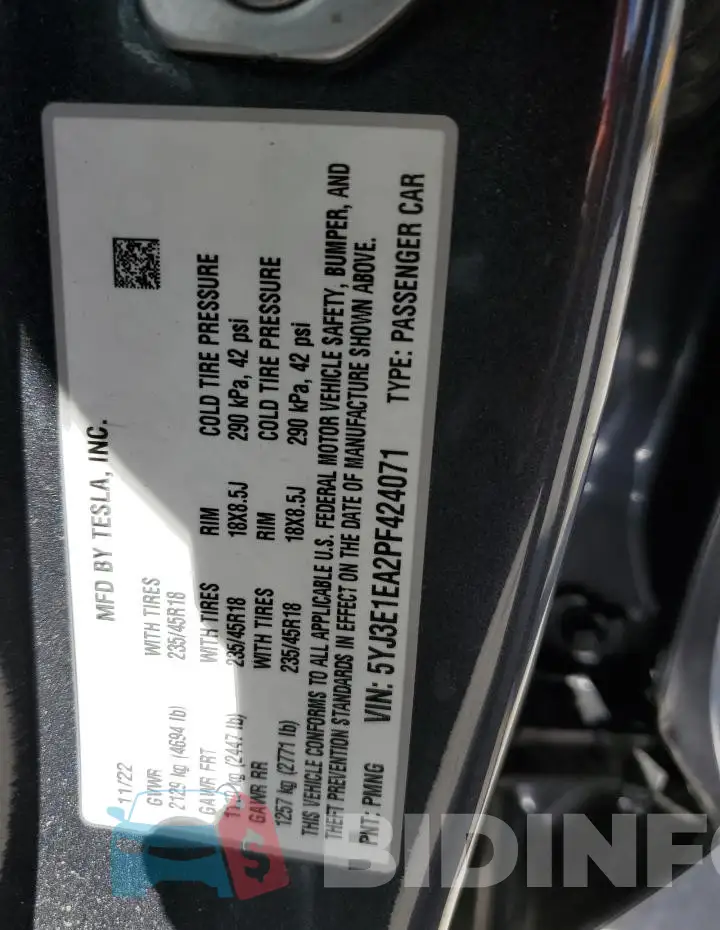 5YJ3E1EA2PF424071 Photo# 12