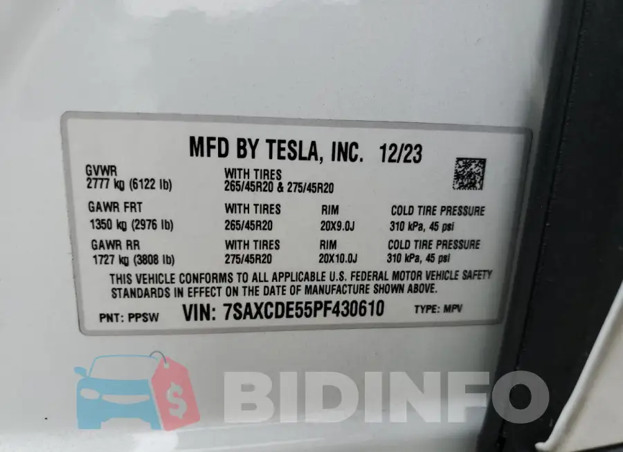 7SAXCDE55PF430610 Photo# 13