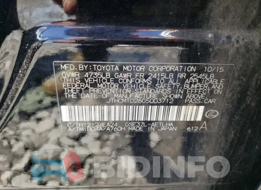 JTHCM1D26G5003712 Photo# 12
